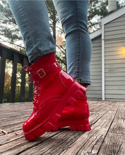 Fire red short boots
