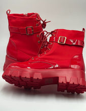 Fire red short boots