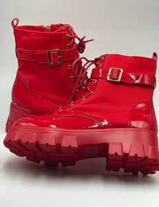 Fire red short boots