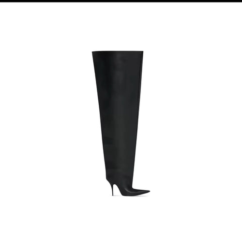 Thigh high black boots