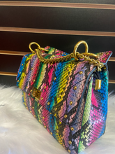 Colorful snake skin bag